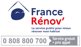 France Rénov', le service public pour mieux rénover mon habitat. Tél. : 0 808 800 700 (service gratuit + prix d'un appel)